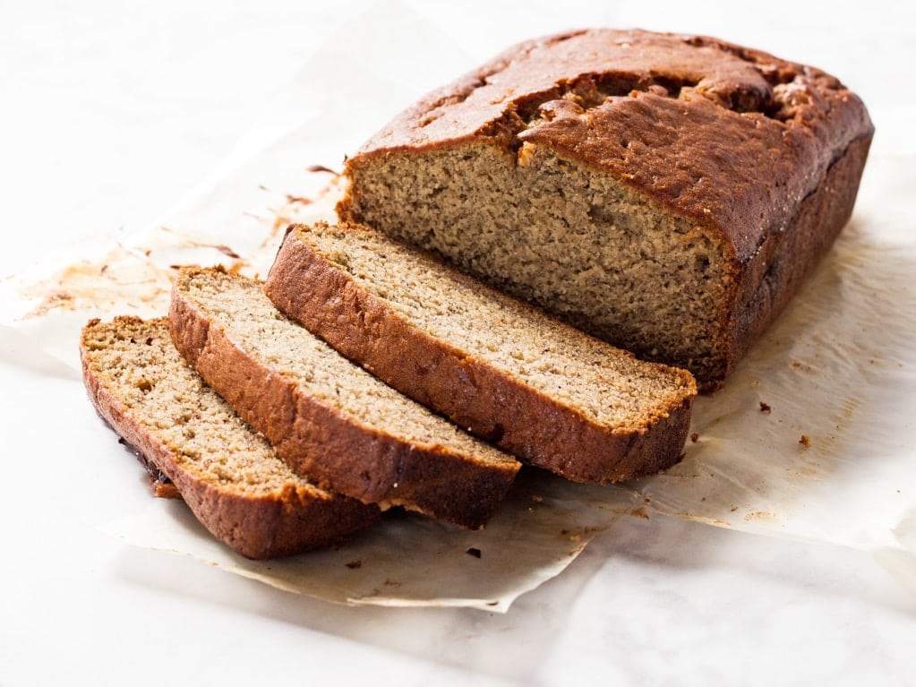 Golden‑crusted banana bread with tender, fluffy crumb and sweet banana scent