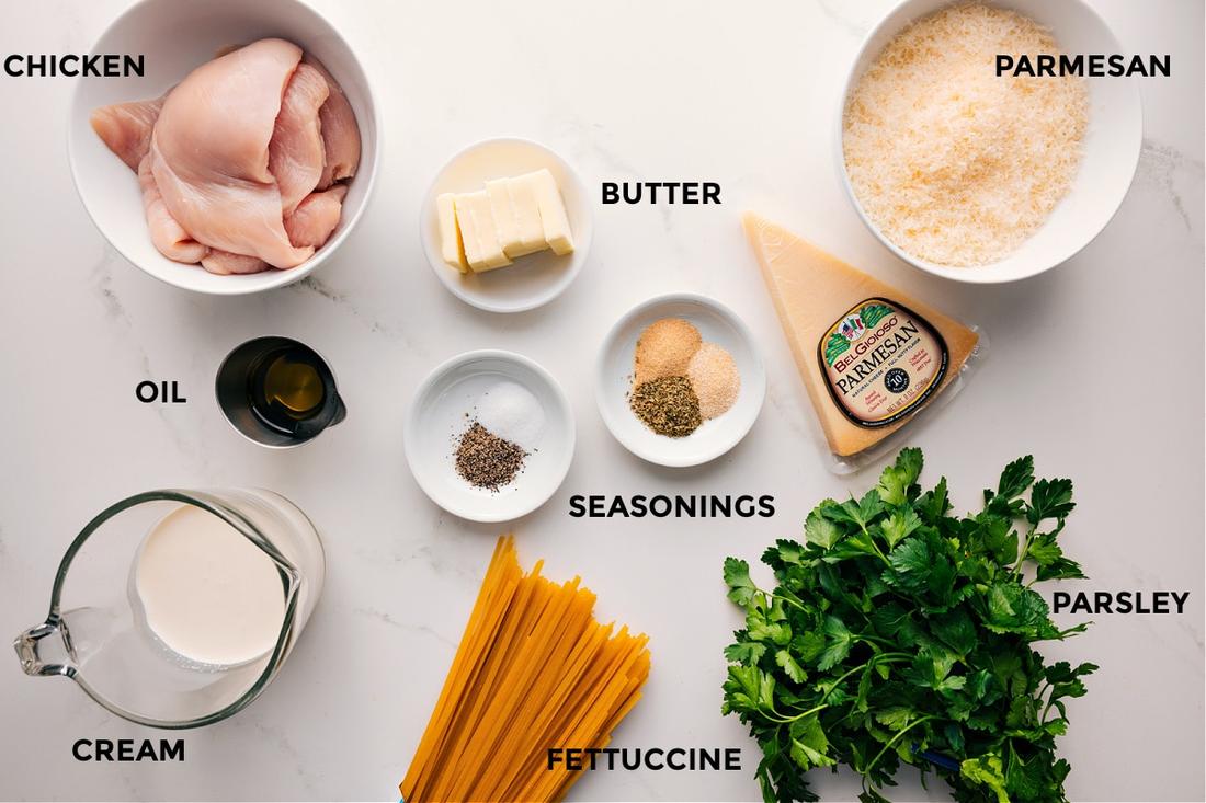 Steaming classic fettuccine chicken alfredo with tender grilled chicken and silky parmesan cream sauce.