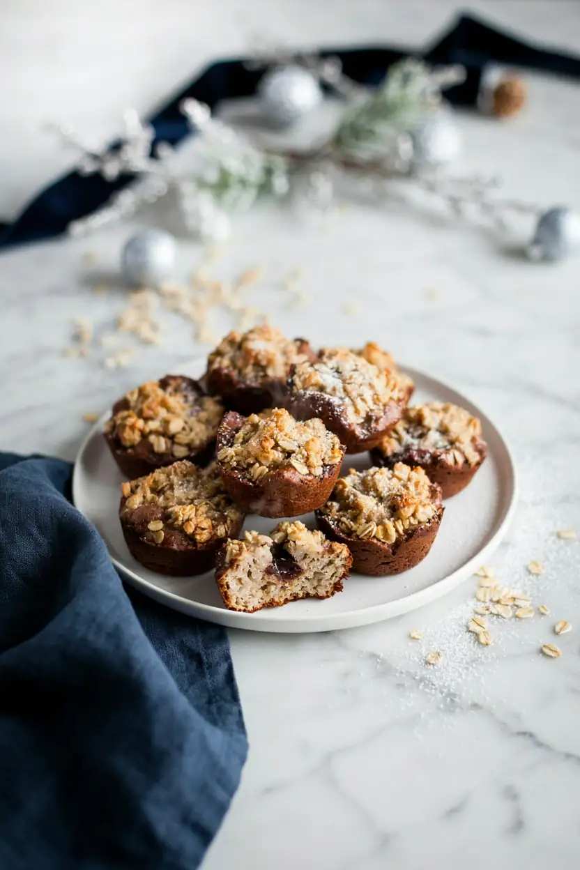 Golden apple oatmeal streusel muffins with cinnamon sugar topping in metal muffin tin