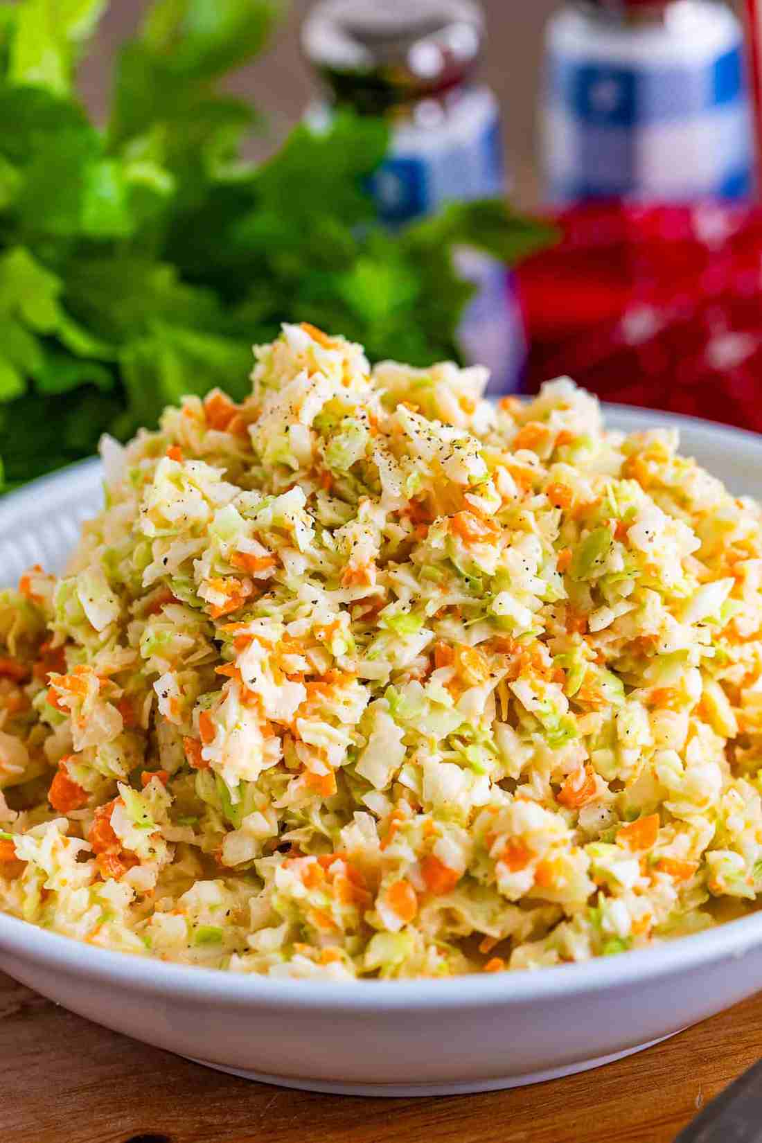 Creamy KFC copycat coleslaw with crunchy cabbage, smooth mayo dressing, and sweet hints