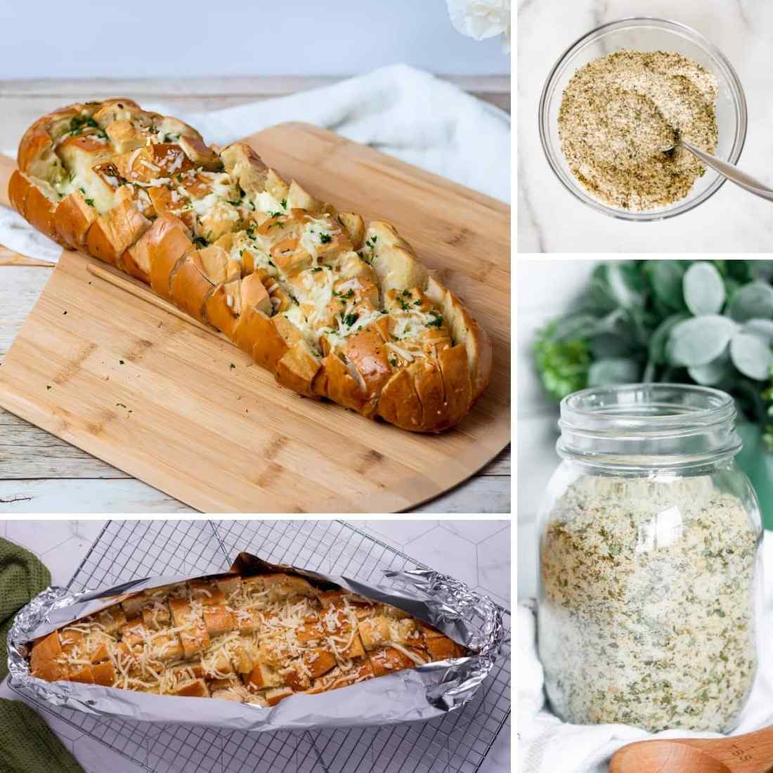 Classic garlic bread with lemon zest butter, golden crust, and a drizzle of olive oil