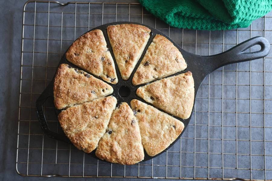 Light Irish soda scones with golden tops and fluffy interiors