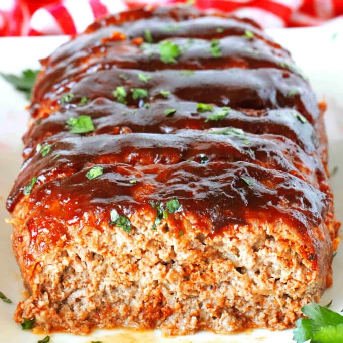 BBQ meatloaf with smoky glaze, juicy beef, and crispy crust, a comforting dinner with a southern twist