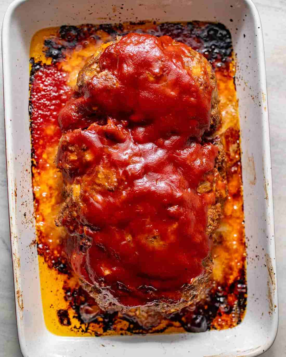 Classic BBQ meatloaf with tangy glaze, crispy edges, and tender center