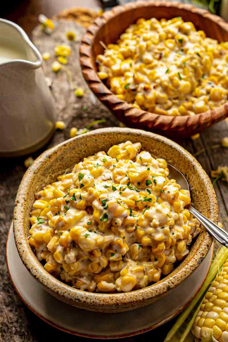 Classic slow‑cooker creamed corn with smoked paprika, buttery creamy sauce, smoky crockpot side dish